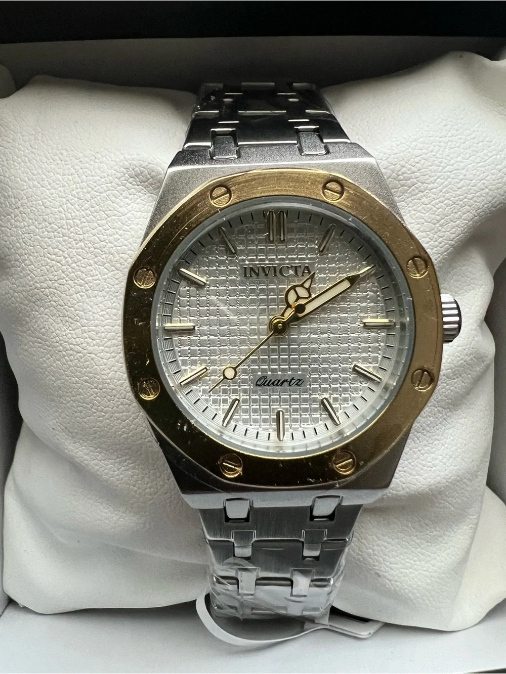 Invicta Two-Tone Silver and Gold Men’s and Women’s Watch Set with White Dial